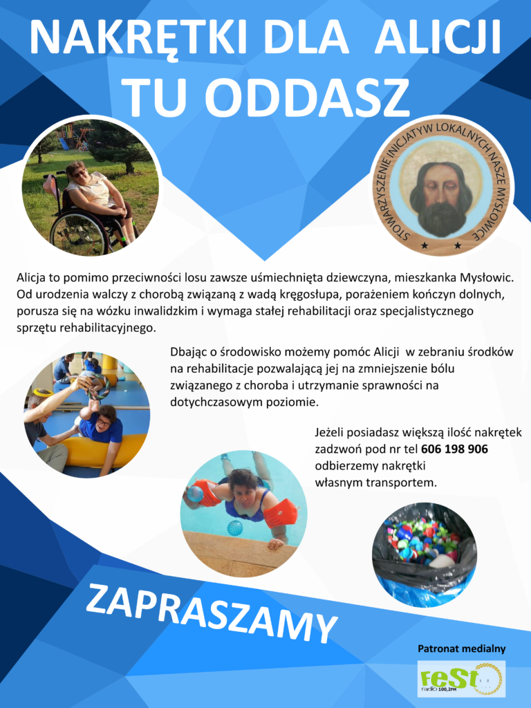 Zbiórka nakrętek dla Alicji
