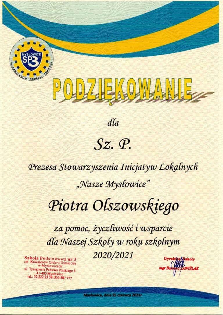 Podziękowanie dla SIL