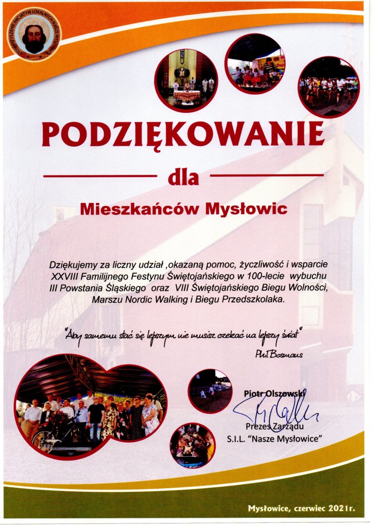 XXVIII Familijny Festyn Świętojański – podziękowania