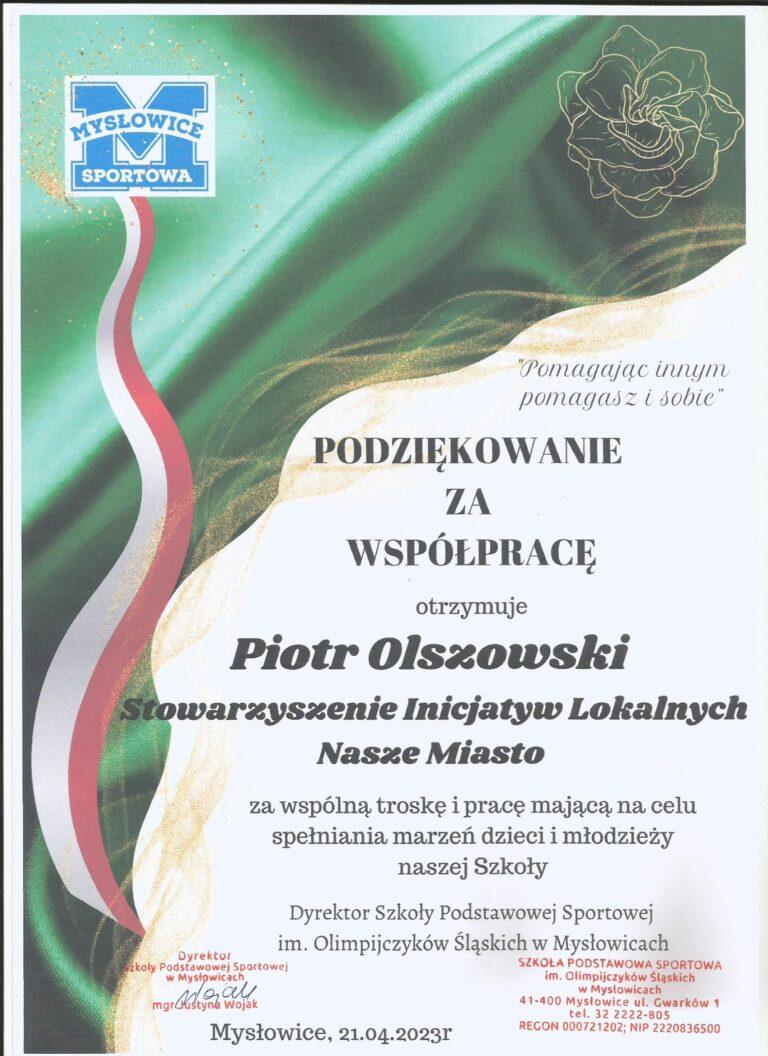 Podziękowanie za współpracę