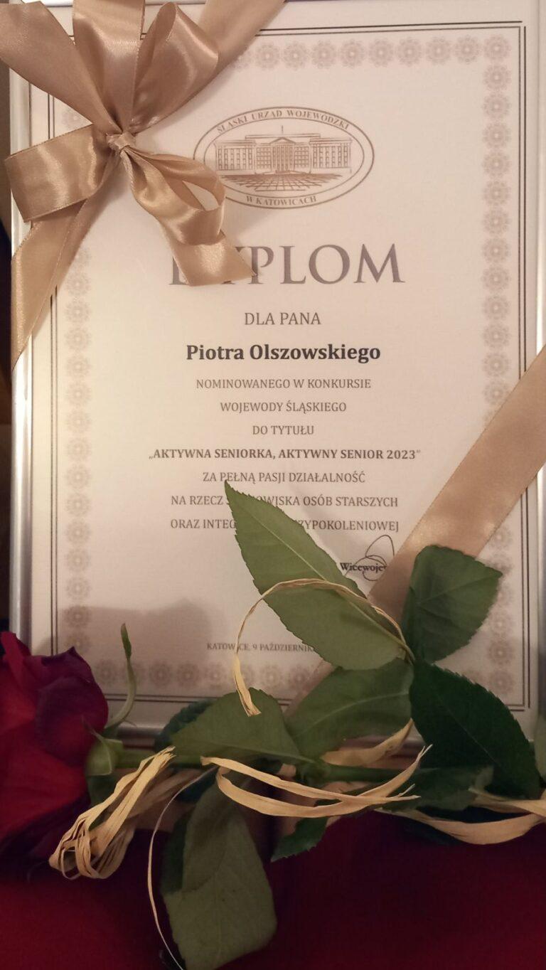 Przedstawiciel  Stowarzyszenia Inicjatyw Lokalnych Nasze Mysłowice w Finale Konkursu Wojewody Śląskiego „Aktywna Seniorka, Aktywny Senior 2023” 