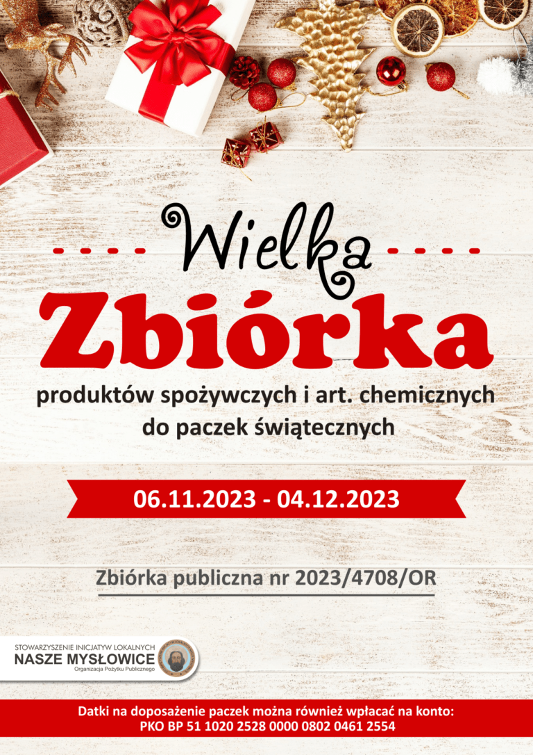 Wielka Zbiórka produktów spożywczych i art. chemicznych do Paczek Świątecznych nr 2023/4708/OR – podsumowanie