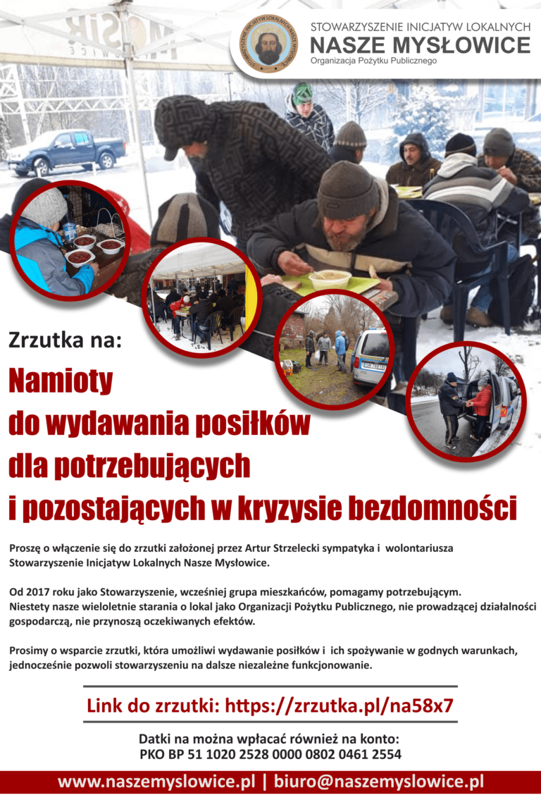 Namioty do wydawania posiłków dla potrzebujących i pozostających w kryzysie bezdomności