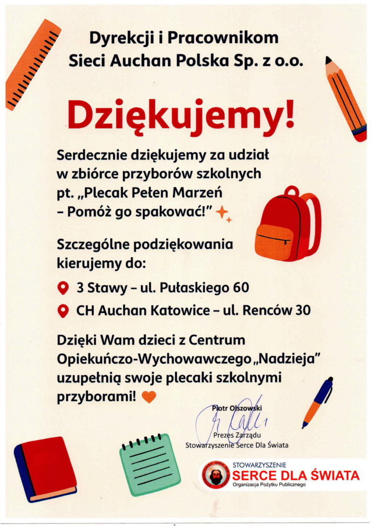 Dziękujemy za udział w zbiórce